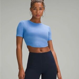 Lululemon Hold Tight Cropped T-Shirt (Blue Nile)